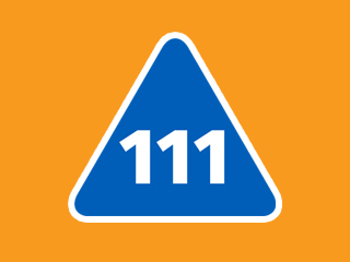 Logo for NHS 111 - Orange Background